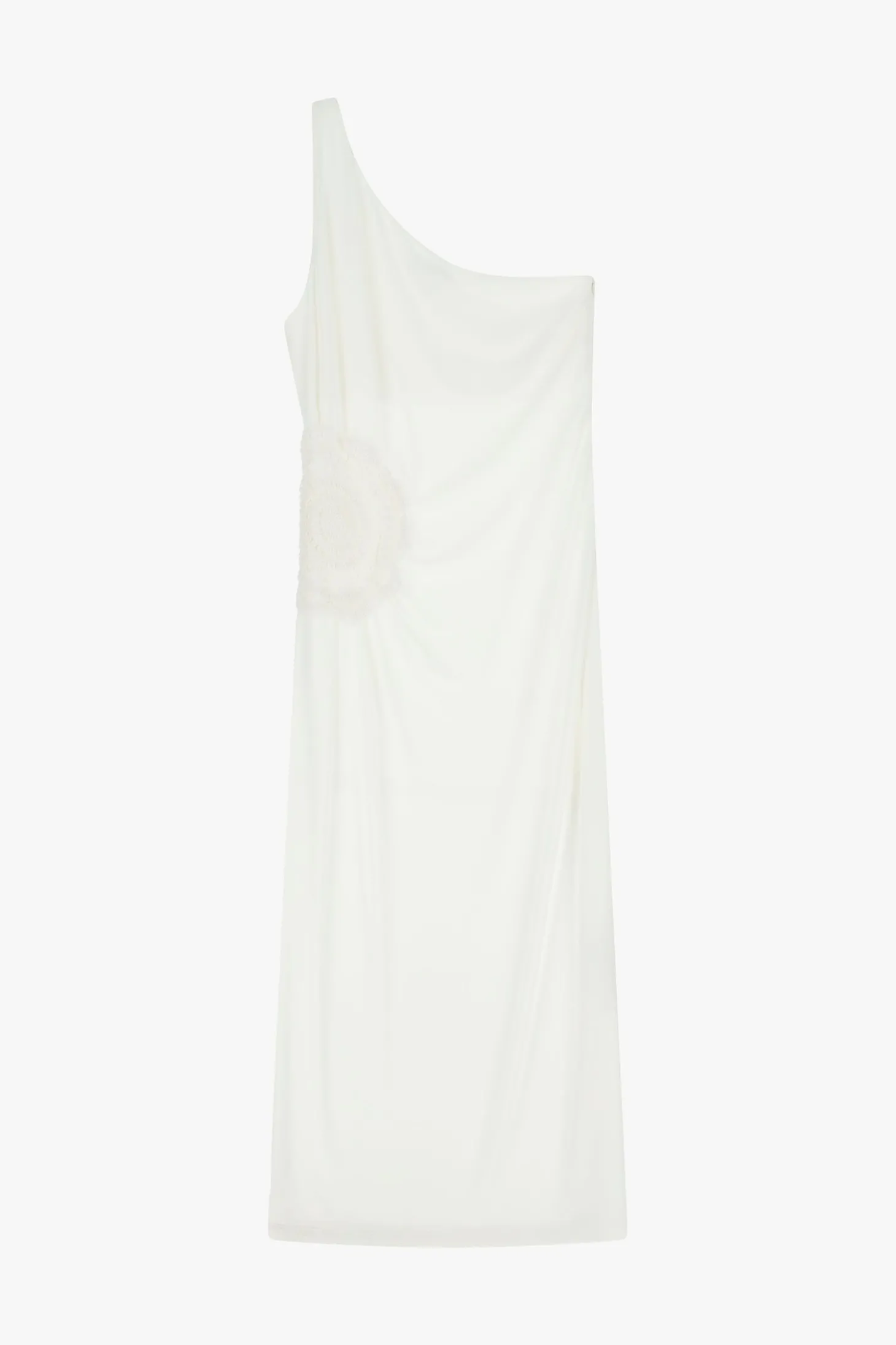 Abito midi con scollo asimmetrico