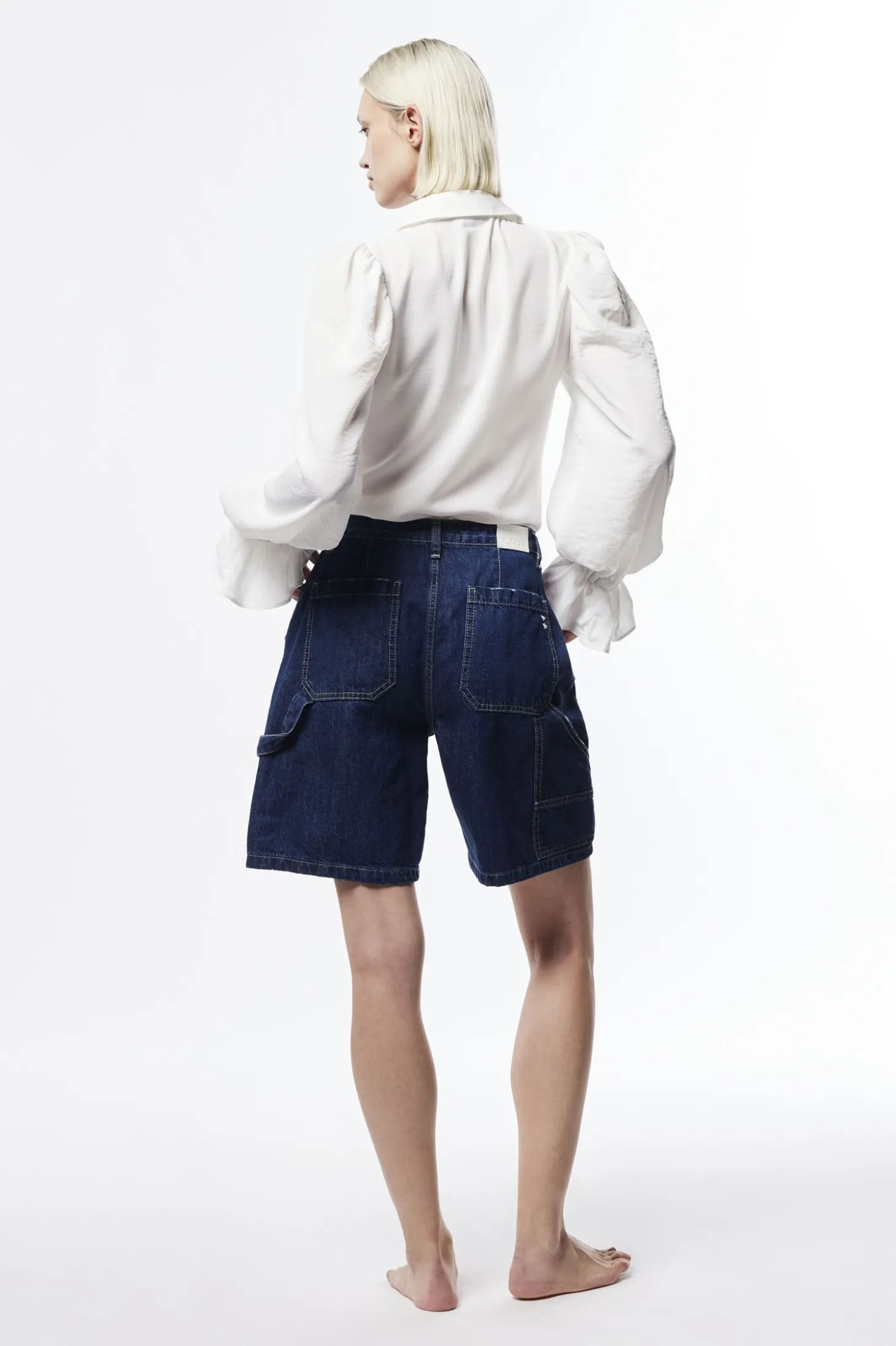 Bermuda denim con cuciture dettaglio