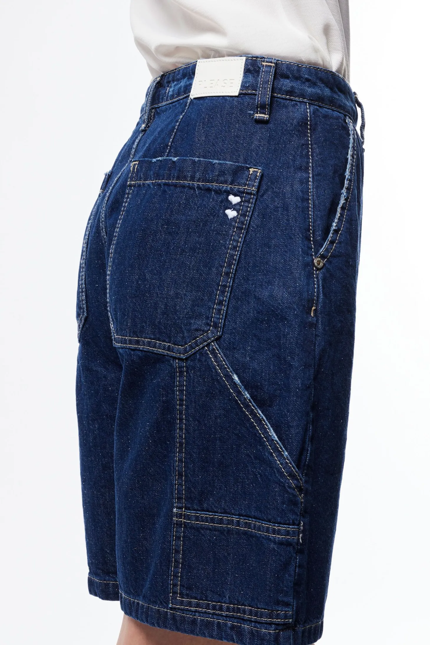 Bermuda denim con cuciture dettaglio