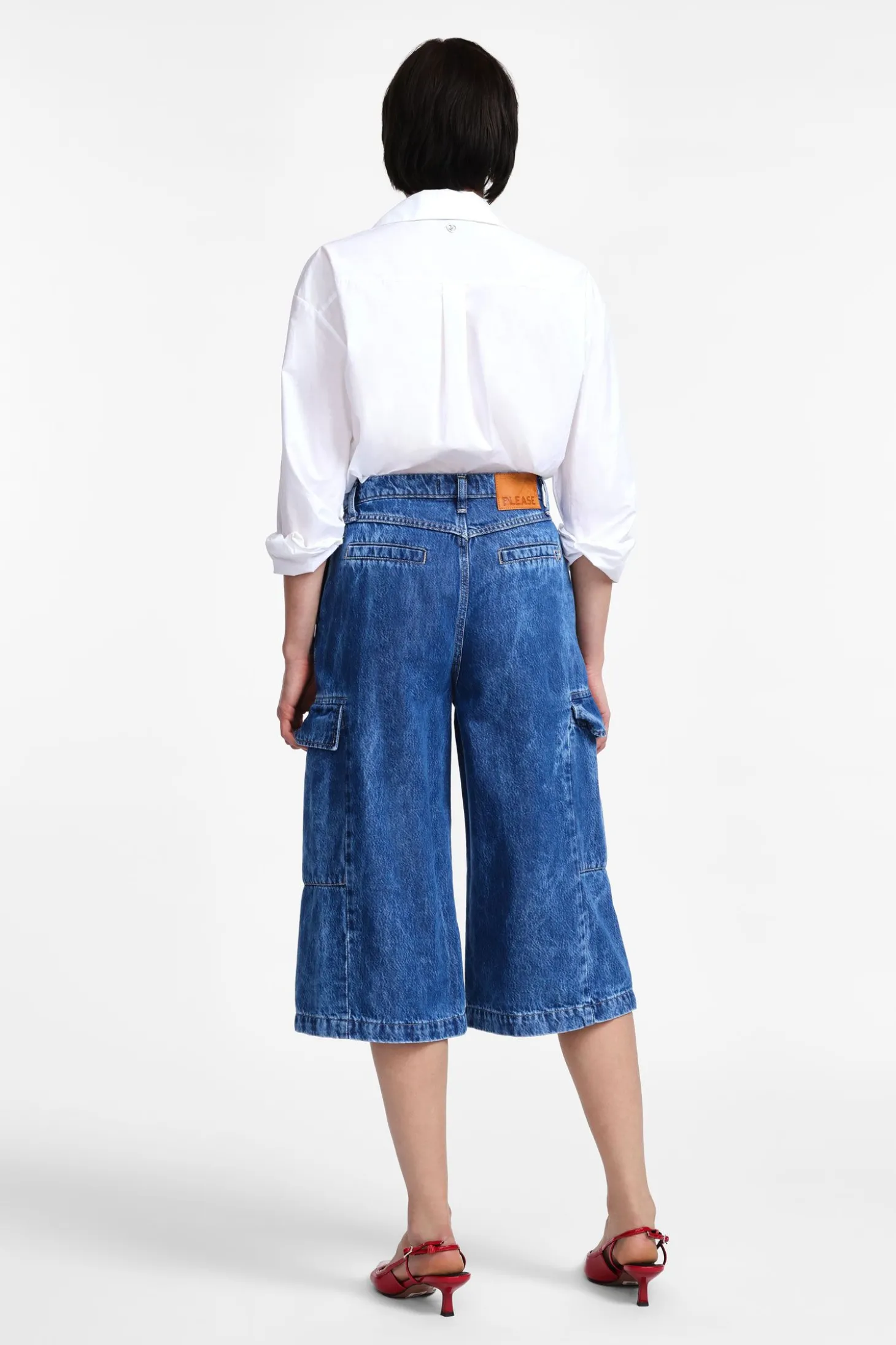 Bermuda di jeans con tasche cargo