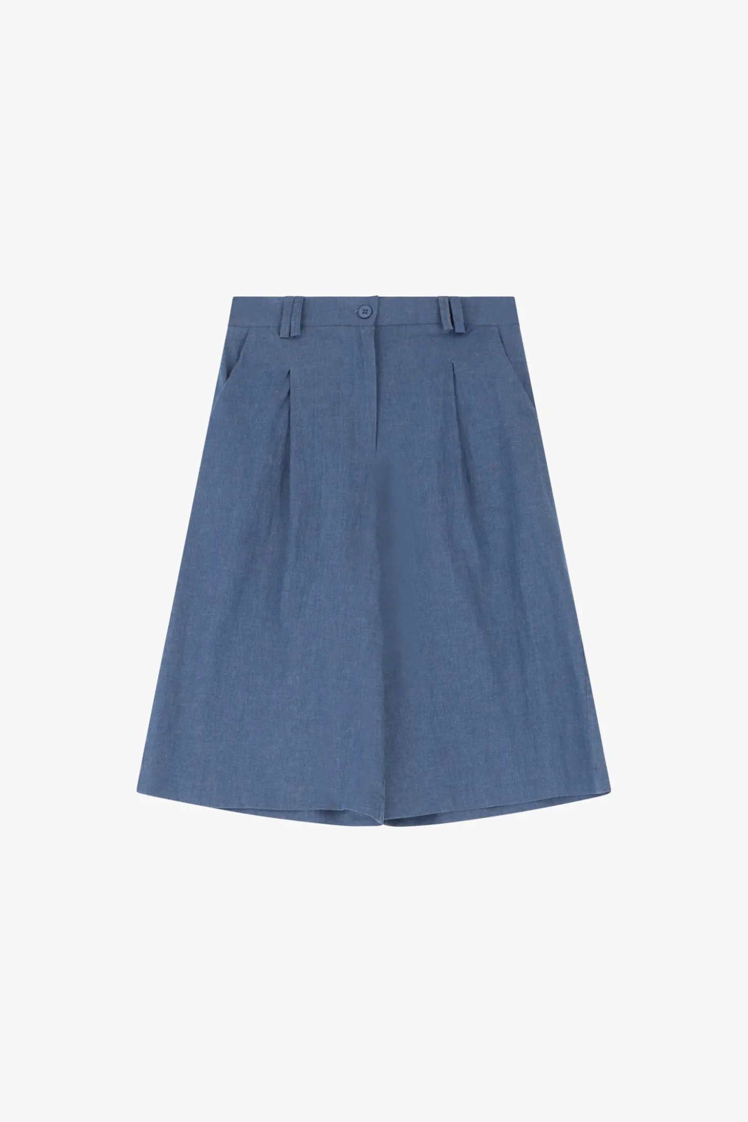 Bermuda effetto denim con pinces