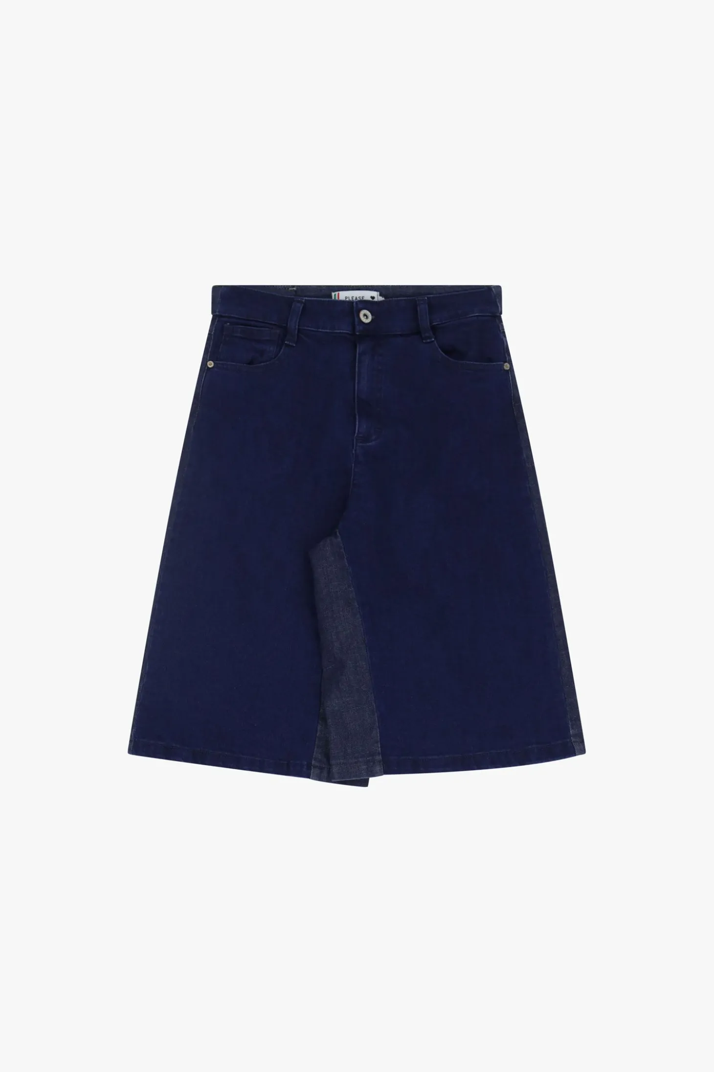 Bermuda in denim al ginocchio a cinque tasche