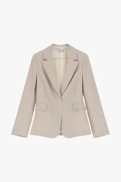 Blazer con bottone e tasche a pattina