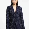 Blazer con bottoni singoli stampa pois