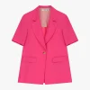 Blazer con maniche corte e bottone