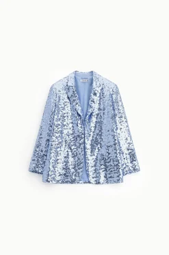 Blazer con paillettes e bottoni