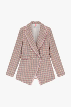 Blazer doppio petto effetto tweed