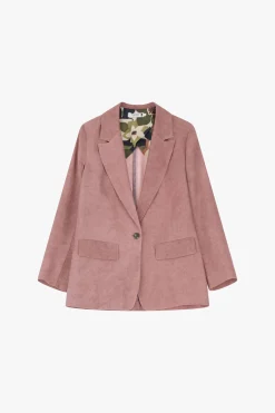 Blazer effetto suede con bottone frontale