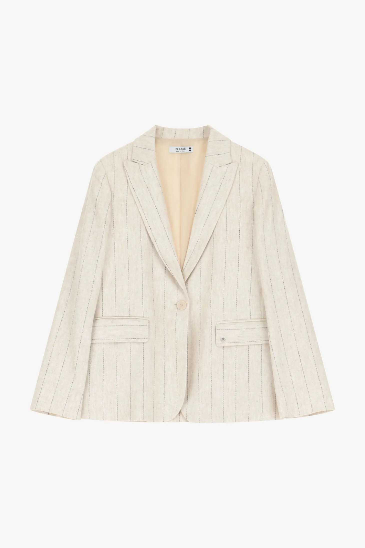 Blazer gessato con bottone singolo