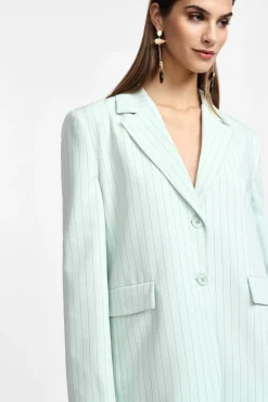 Blazer gessato monopetto con tasche