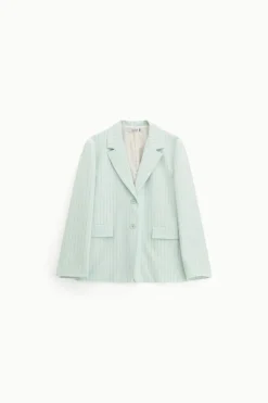 Blazer gessato monopetto con tasche