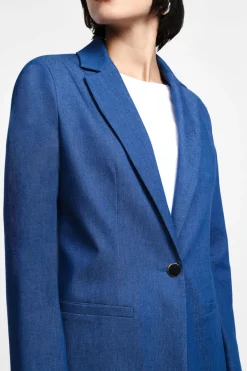 Blazer melange con bottone frontale