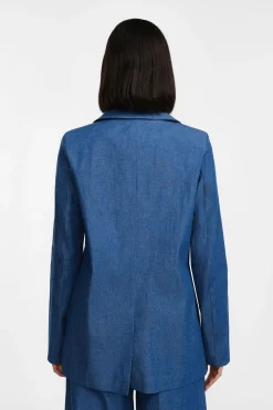 Blazer monopetto effetto denim