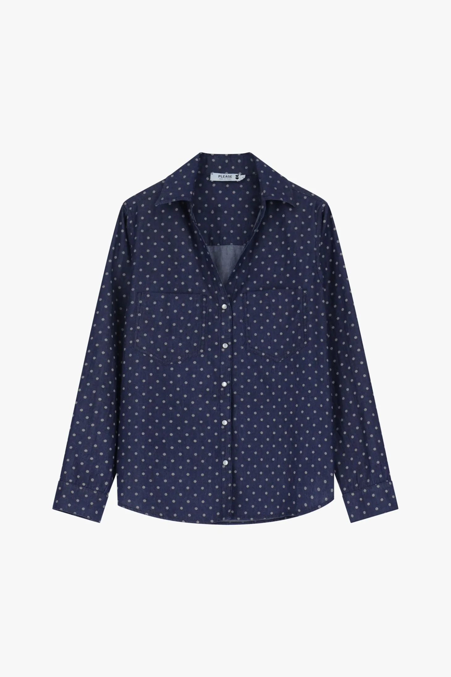 Camicia a pois con colletto classico