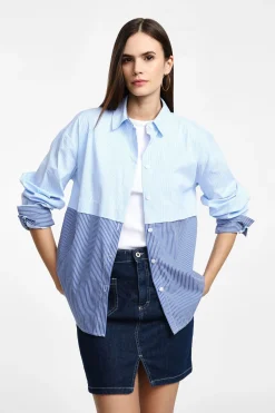 Camicia a righe combinata con bottoni