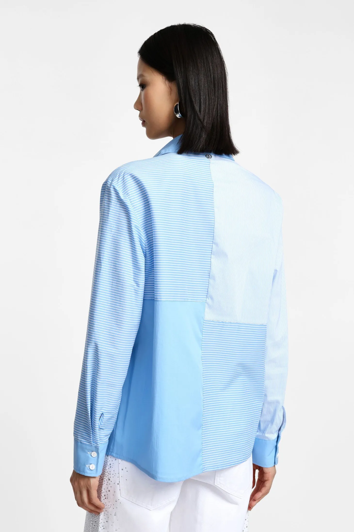 Camicia a righe combinata con bottoni