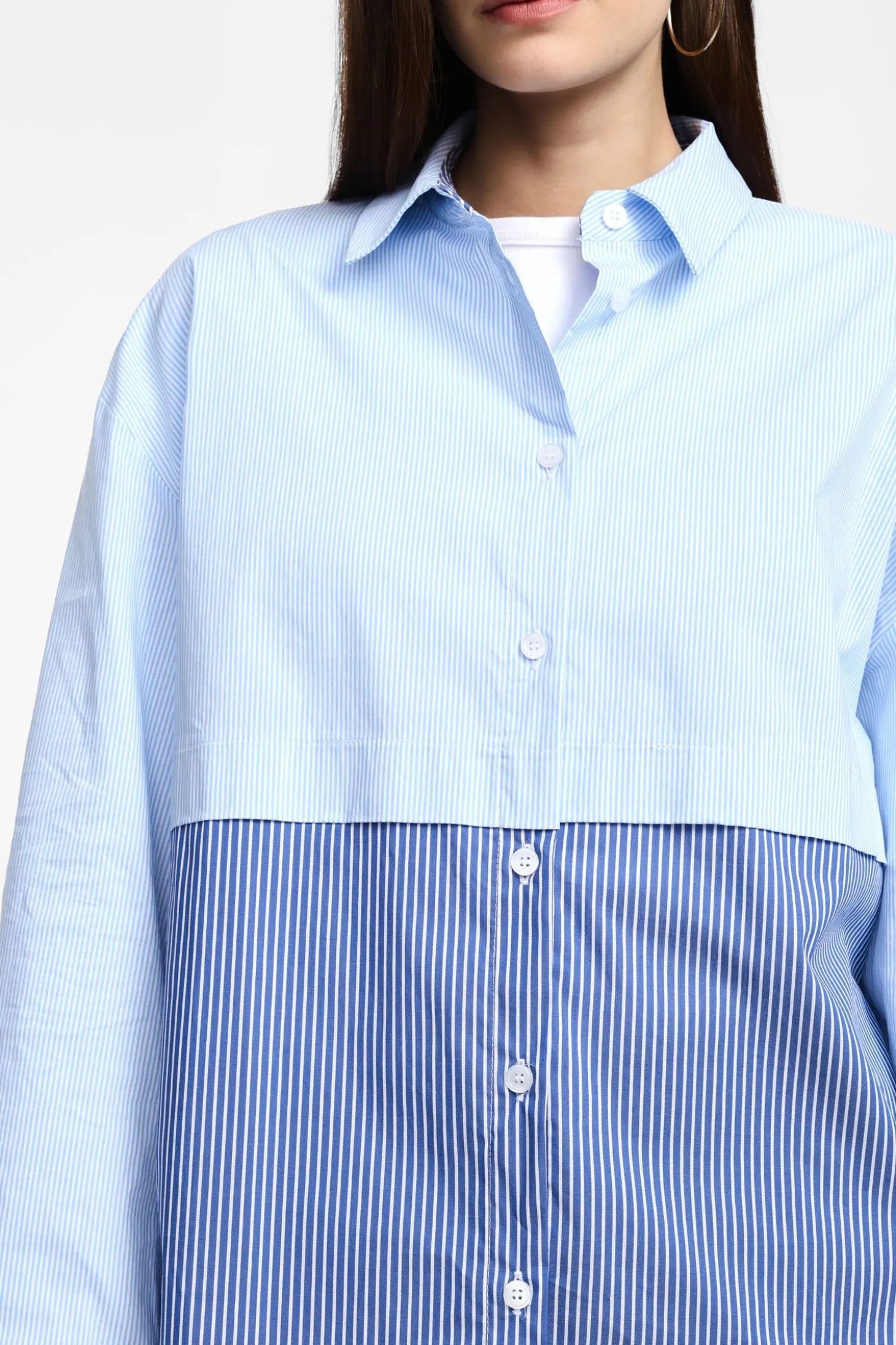 Camicia a righe combinata con bottoni