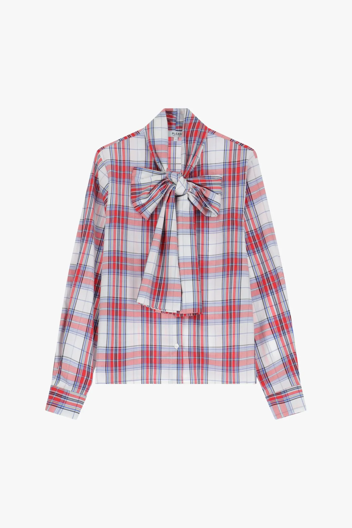 Camicia a righe con maniche lunghe e fiocco