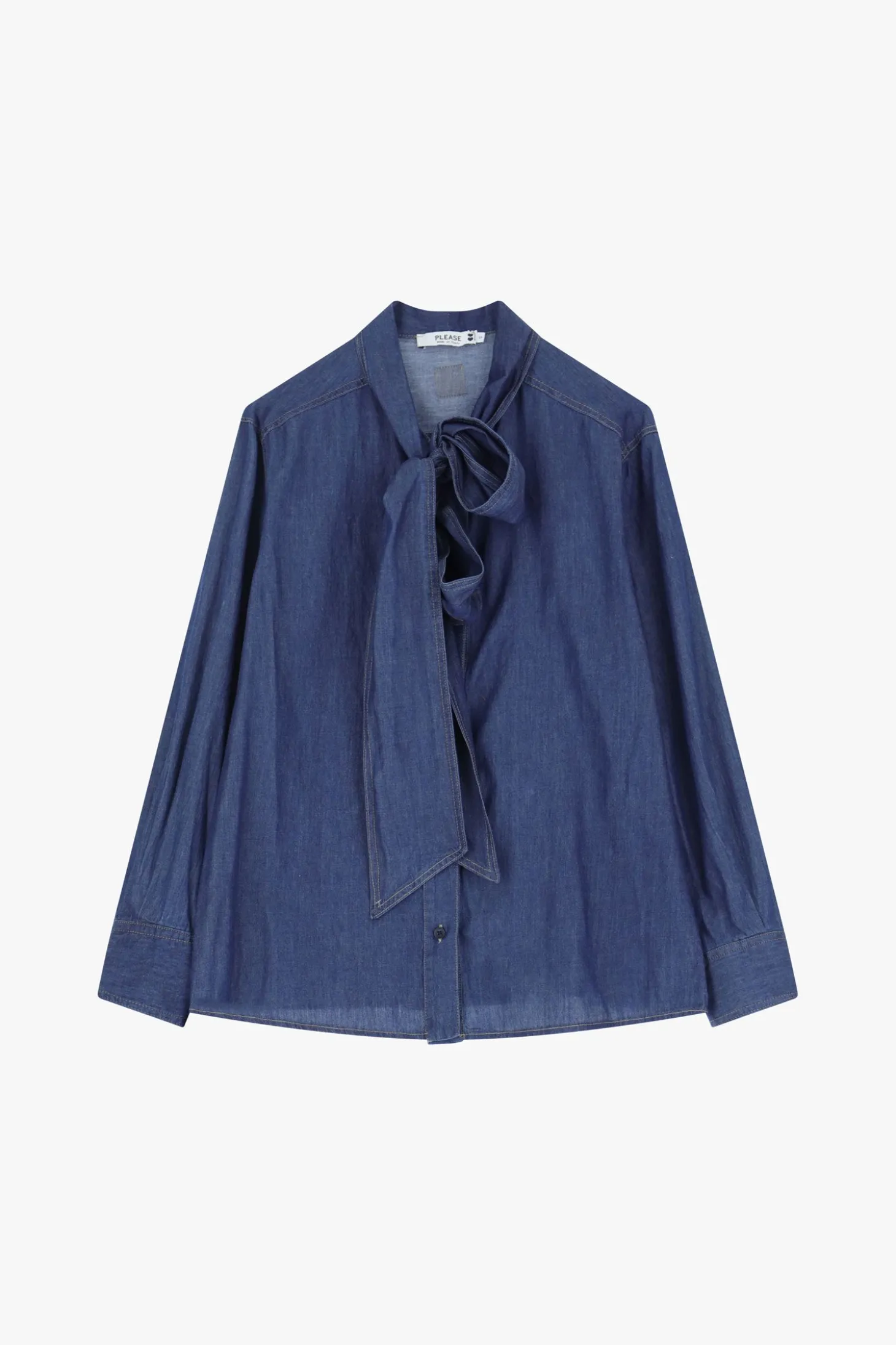 Camicia con maniche lunghe e fiocco