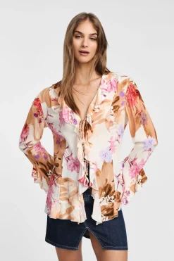 Camicia con stampa e maniche lunghe