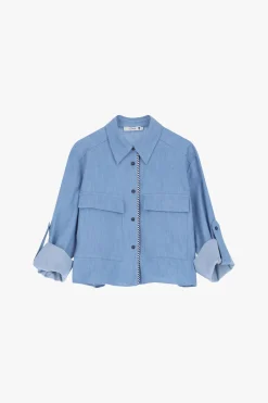 Camicia con tasche e maniche 3/4