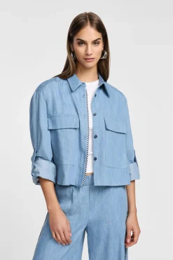 Camicia con tasche e maniche 3/4