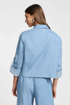 Camicia con tasche e maniche 3/4