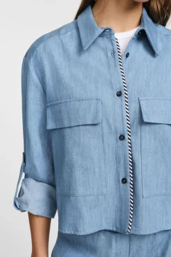 Camicia con tasche e maniche 3/4