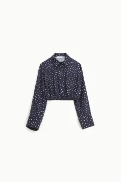 Camicia corta a pois con colletto