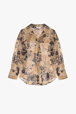 Camicia floreale con maniche lunghe