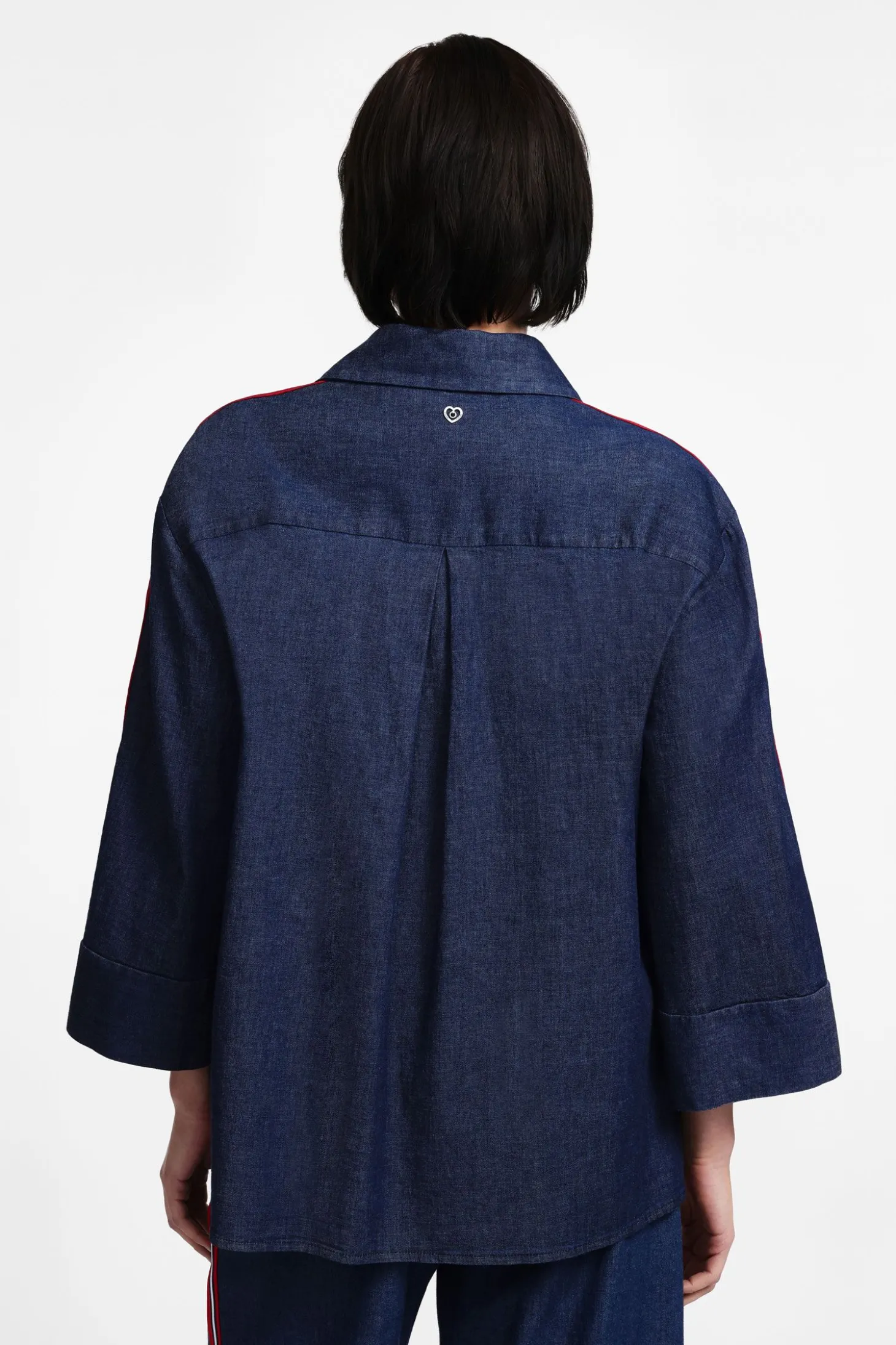 Camicia in denim con bande laterali