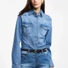 Camicia in denim con tasche e bottoni