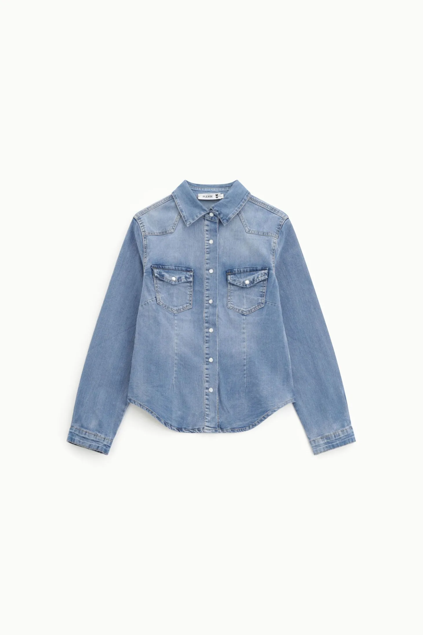 Camicia in denim con tasche e bottoni