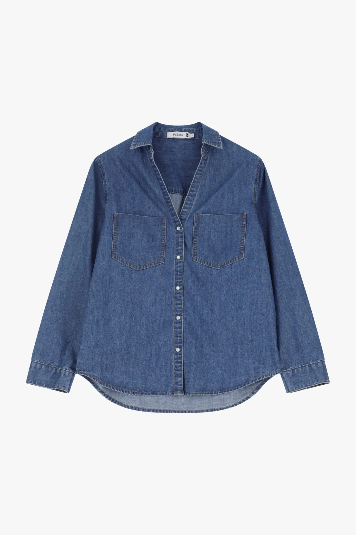 Camicia in denim con tasche e bottoni