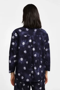 Camicia stampa pois con maniche a 3/4