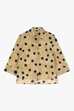 Camicia stampa pois con maniche a 3/4