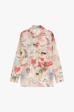 Camicia stampata con colletto classico