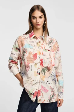 Camicia stampata con colletto classico