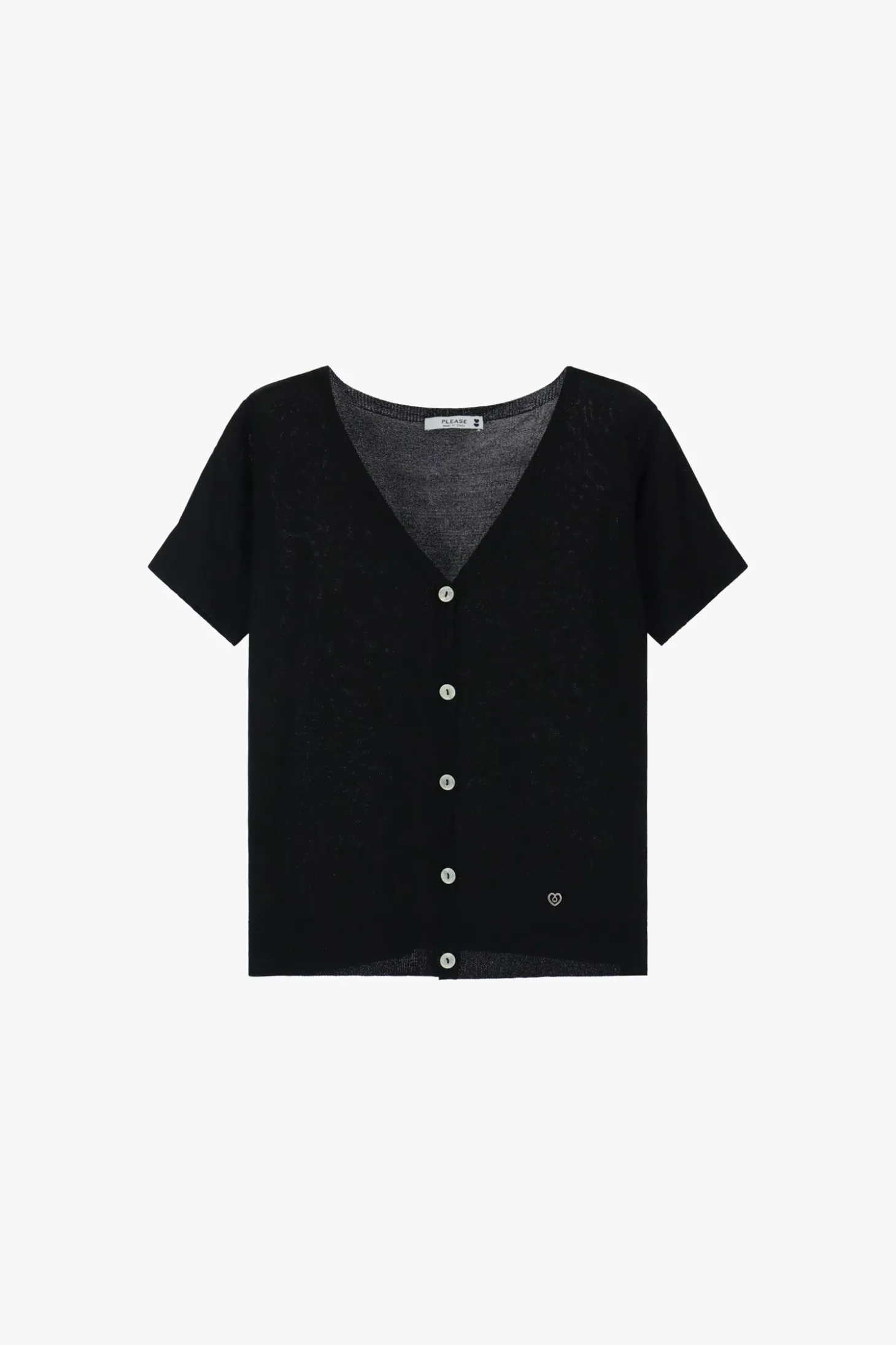 Cardigan a maniche corte con bottoni