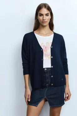 Cardigan a maniche lunghe v-neck