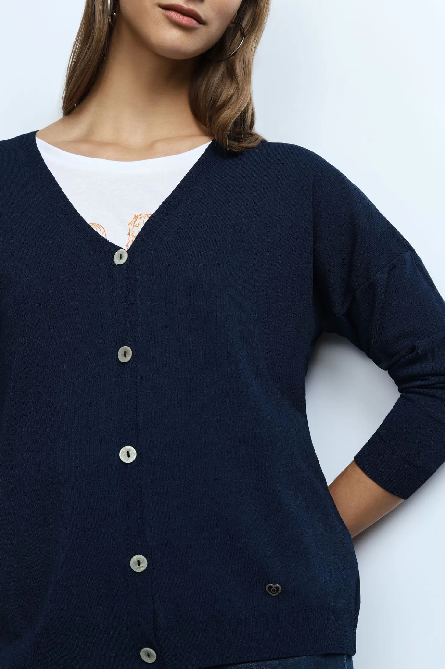 Cardigan a maniche lunghe v-neck