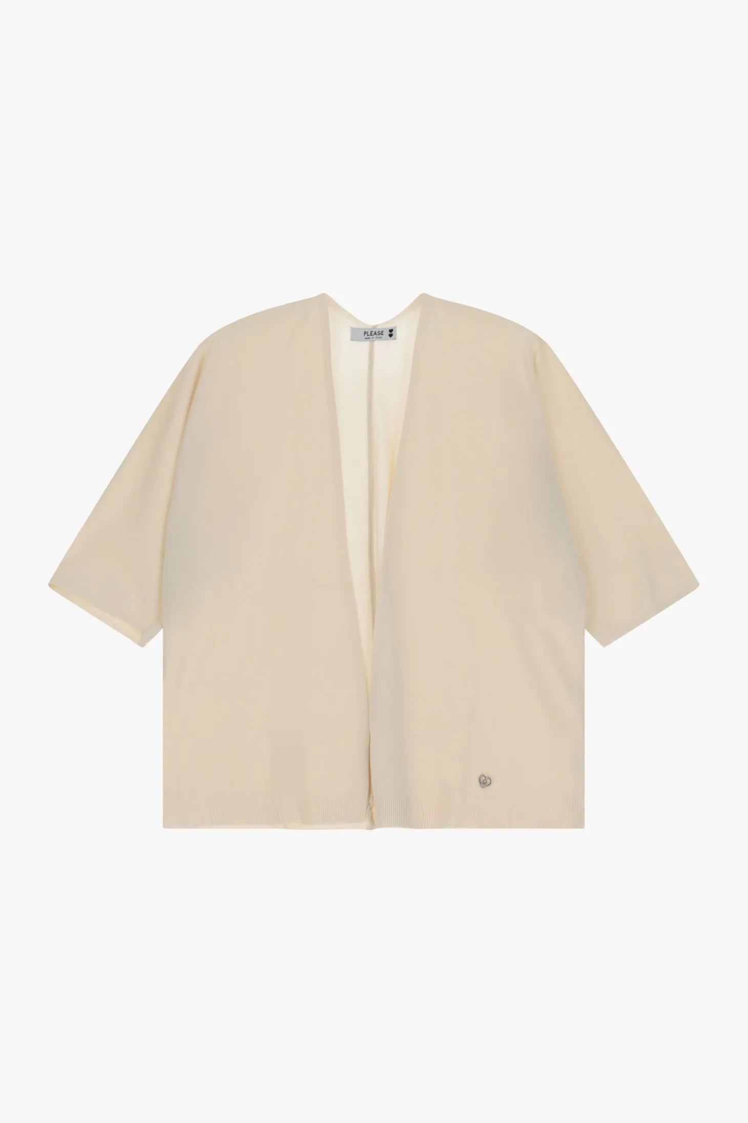 Cardigan monocolour con maniche a tre quarti