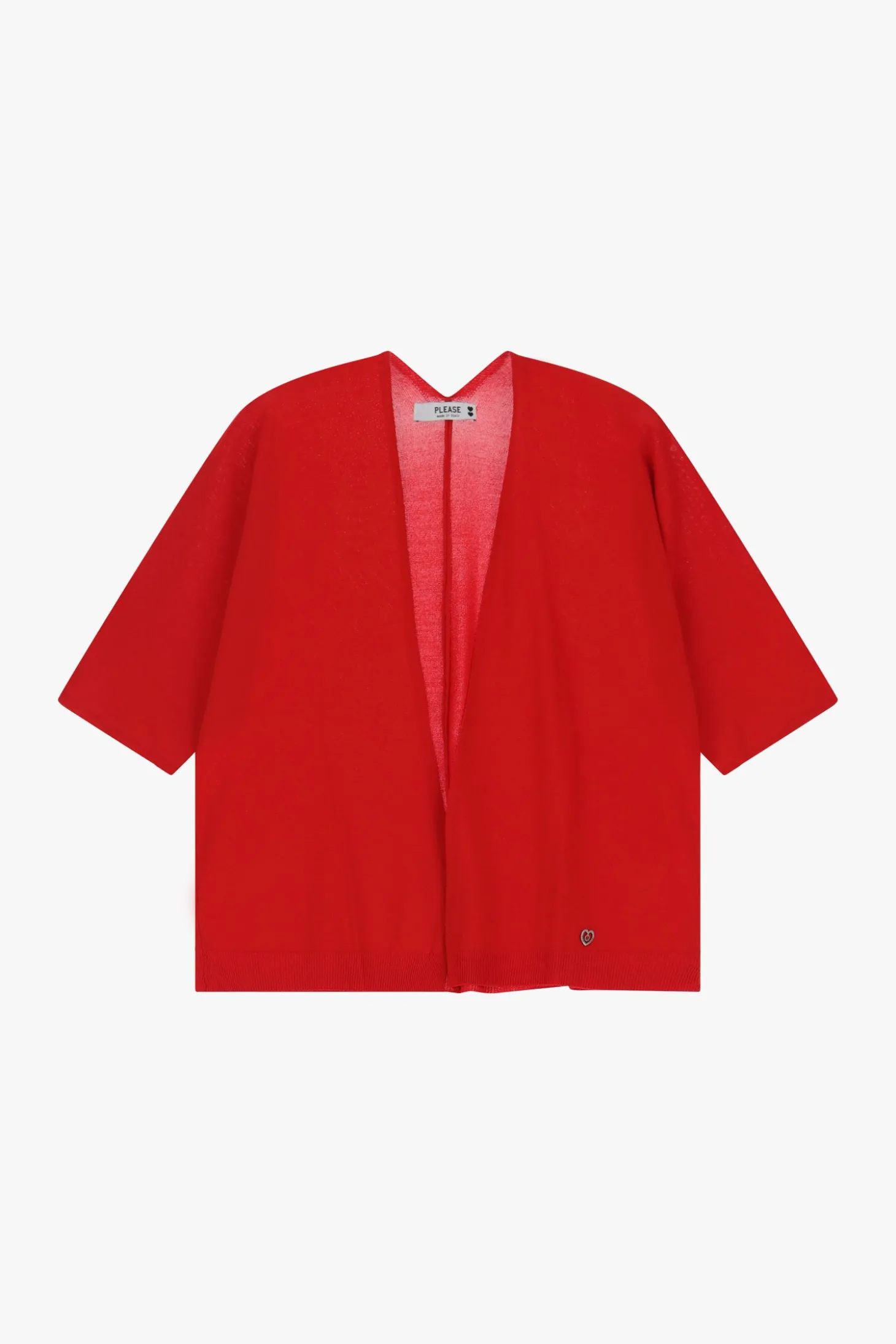 Cardigan monocolour con maniche a tre quarti