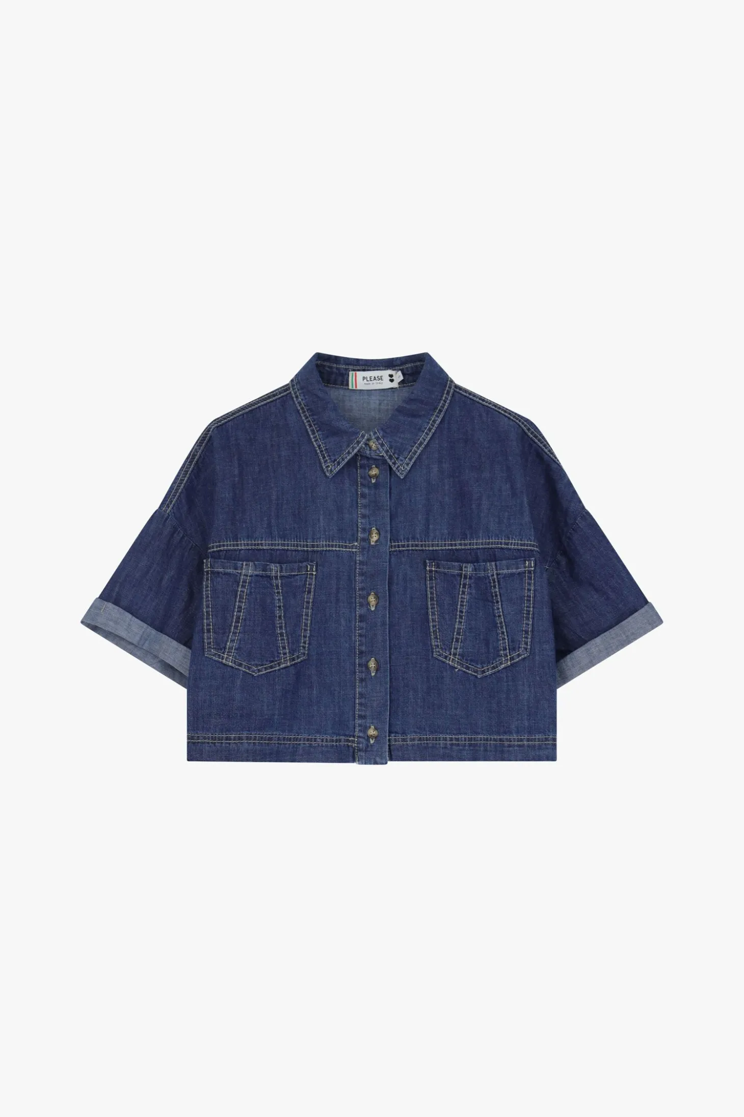 Giacca denim a maniche corte