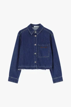 Giacca denim con abbottonatura anteriore