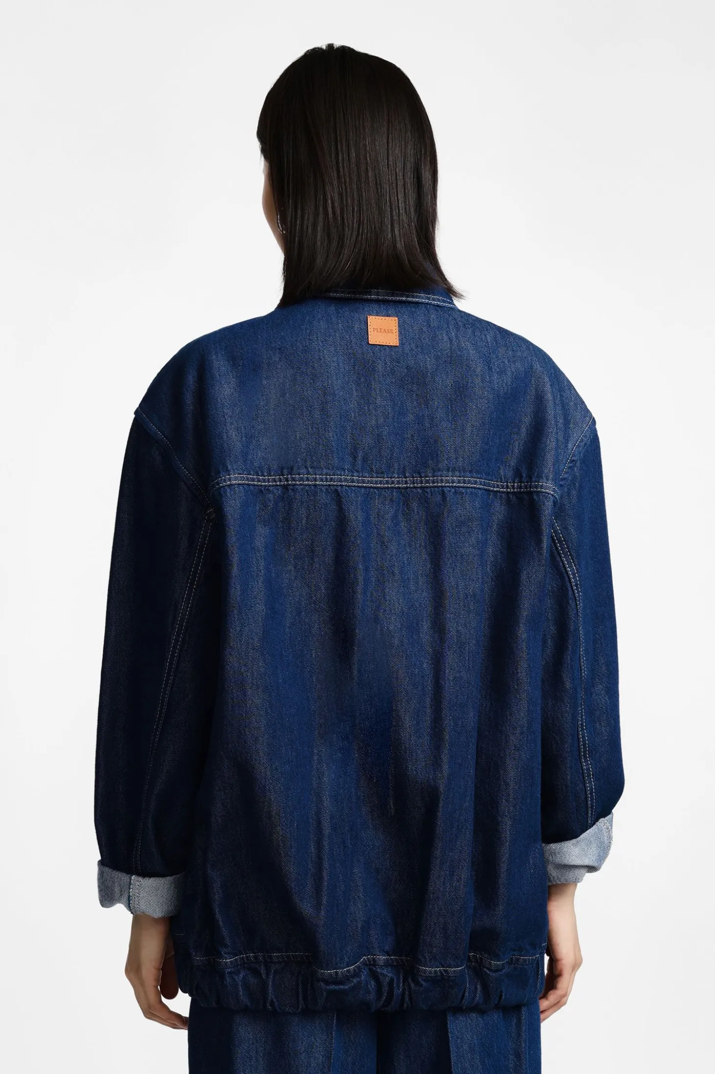 Giacca denim con abbottonatura anteriore