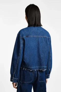 Giacca denim con abbottonatura anteriore