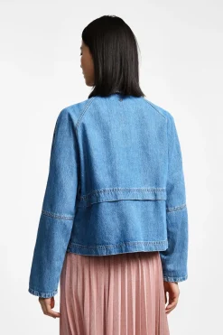 Giacca denim con chiusura zip