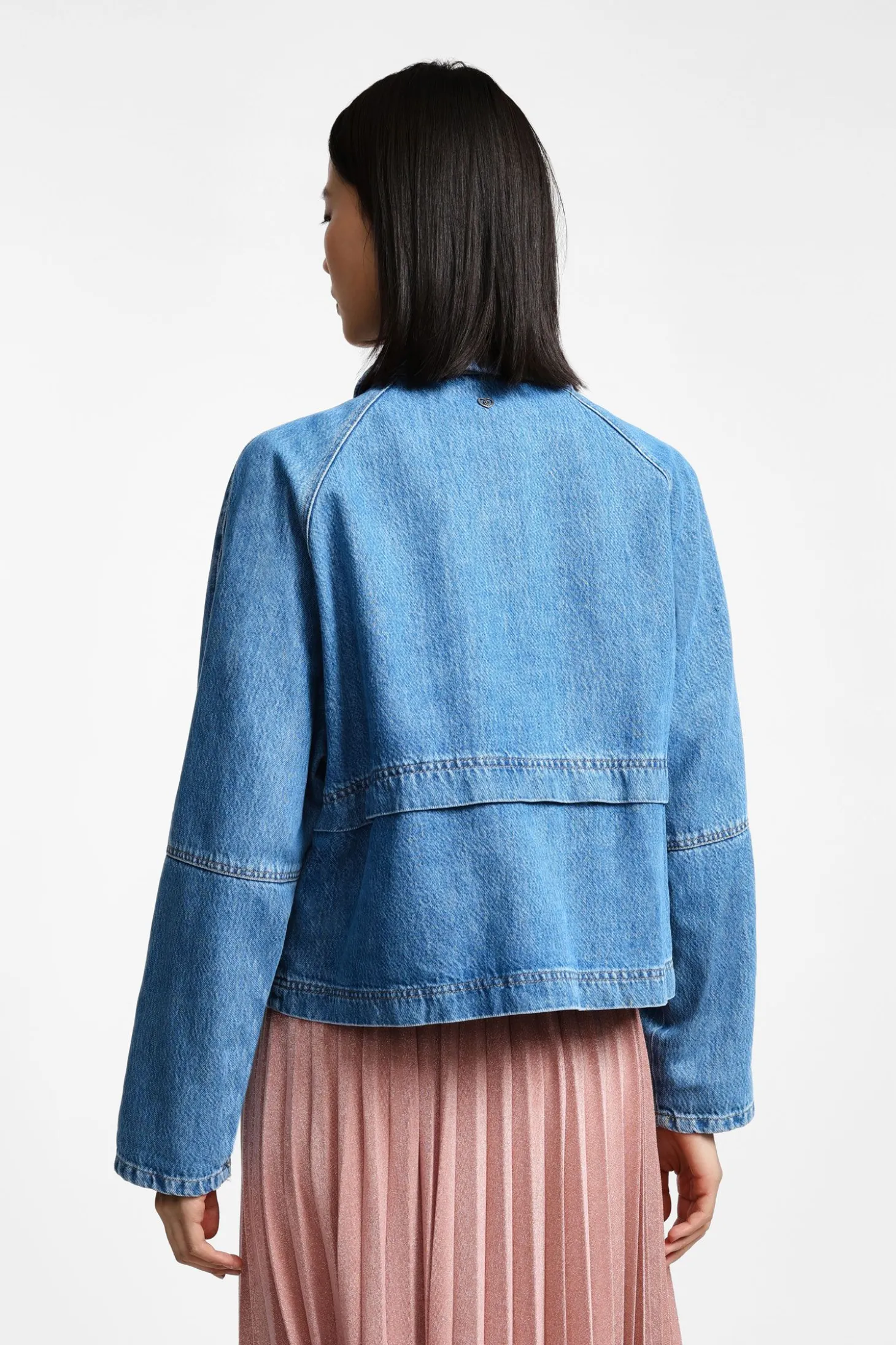 Giacca denim con chiusura zip