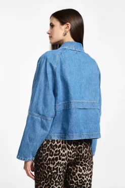 Giacca denim con chiusura zip